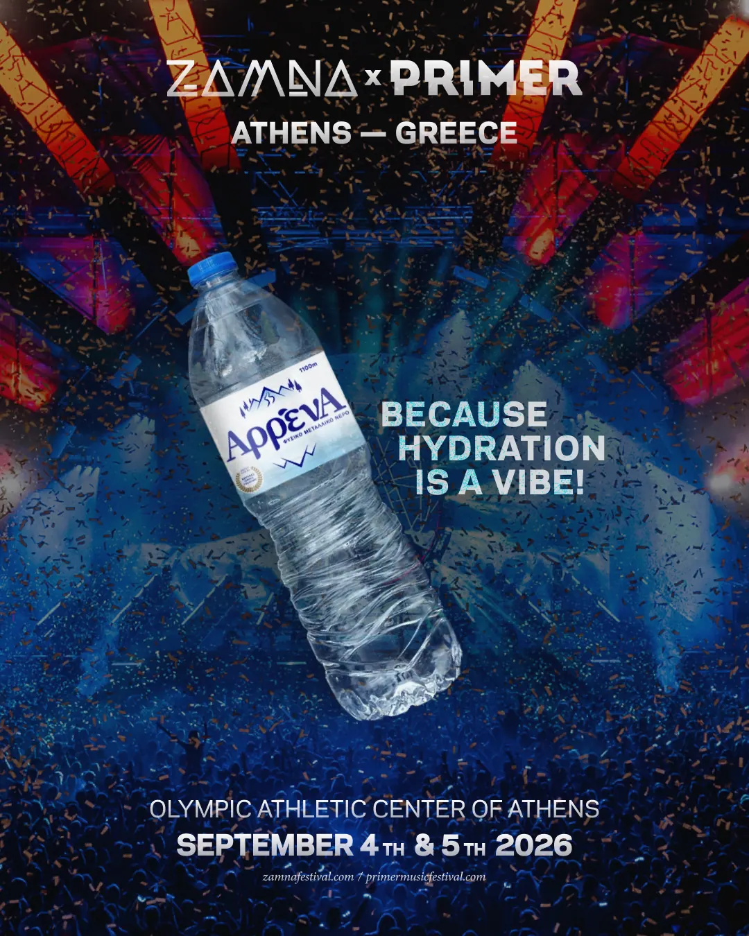 ArrenA Natural Mineral Water provides the “vibe” of hydration at ZAMNA x PRIMER
